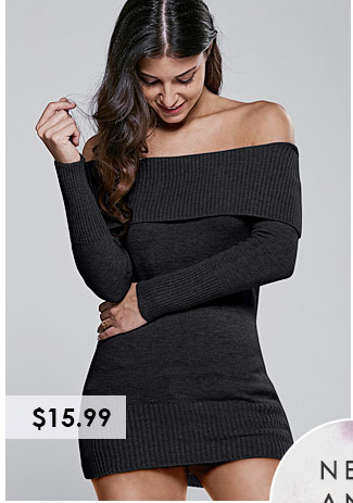 Off The Shoulder Slimming Sweater Dress