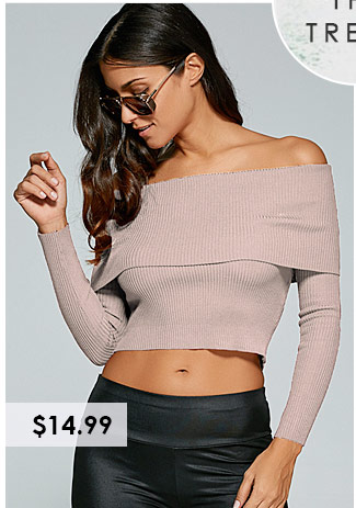 Foldover Off Shoulder Jumper