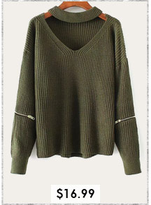 Cut Out Chunky Choker Sweater