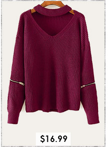Cut Out Chunky Choker Sweater